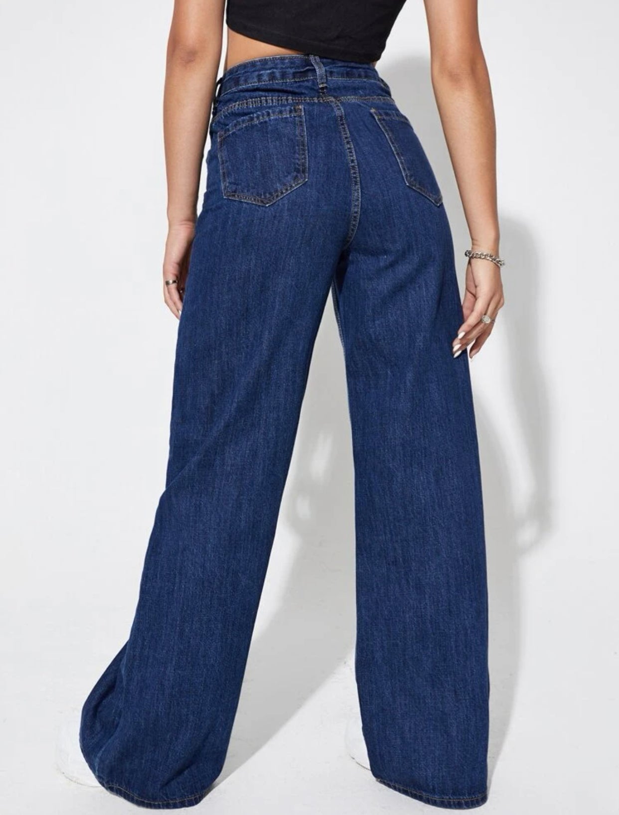 Dark Blue Wide Leg Jeans