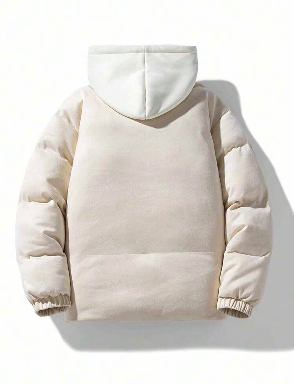 Beige Hooded Puffer Jacket