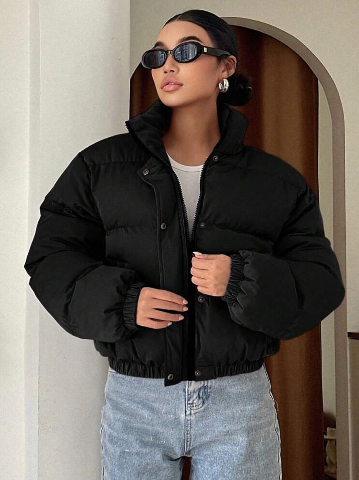 Buttoned Puffer Jacket