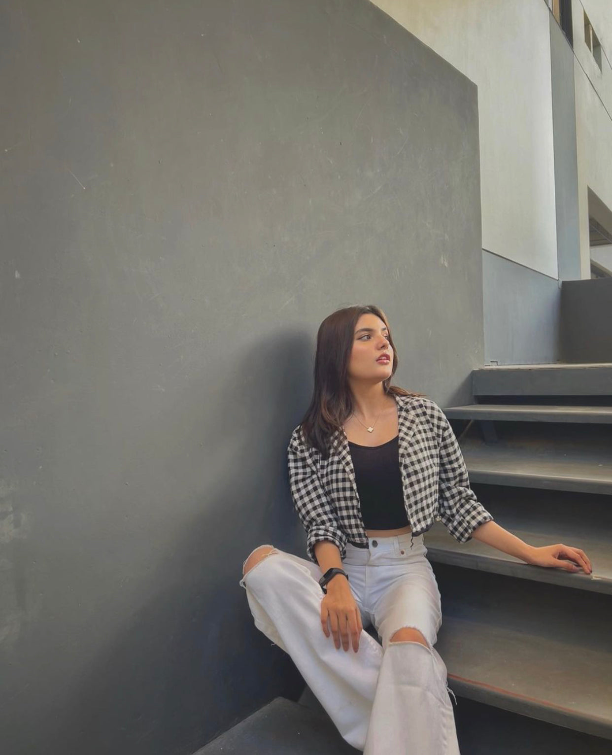 Distressed White Wide Leg Jeans