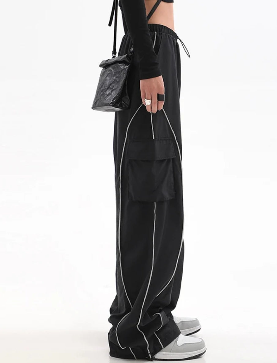 Wide Leg Stripes Cargo