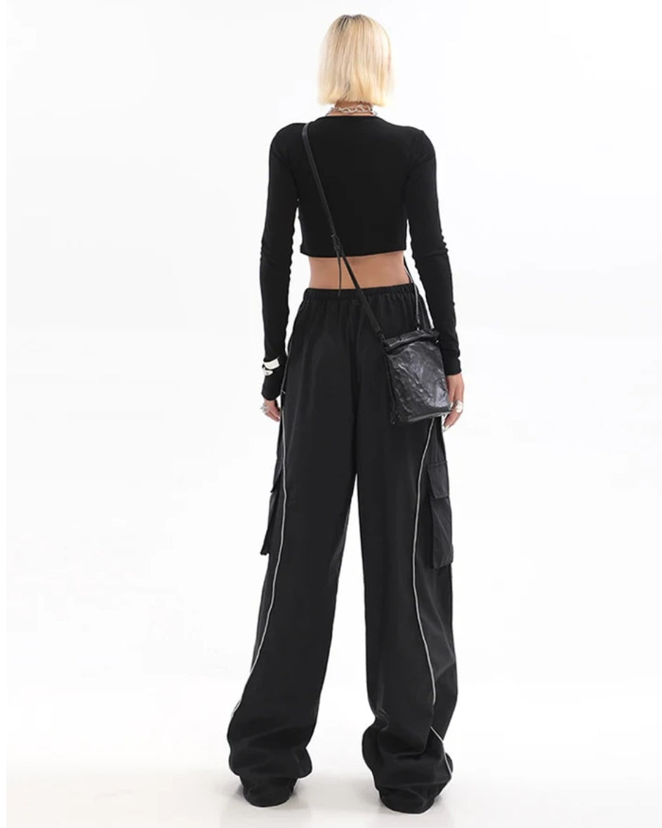 Wide Leg Stripes Cargo