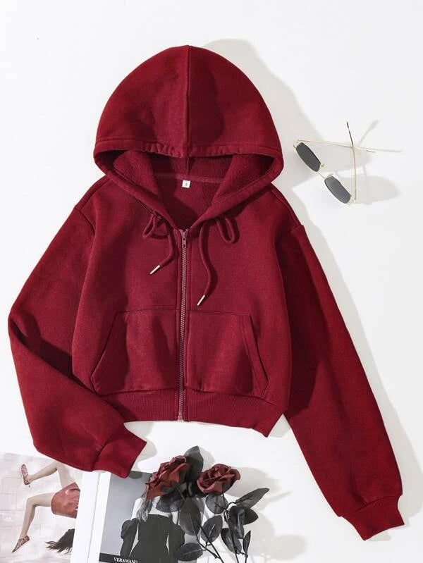 Crop Zipper Hoodie Brands 4 you.pk