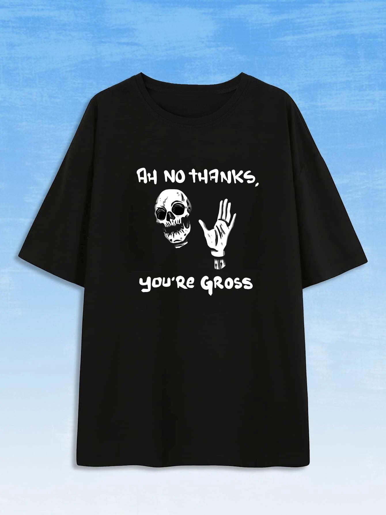 Skull Drop Shoulder Graphic Tee
