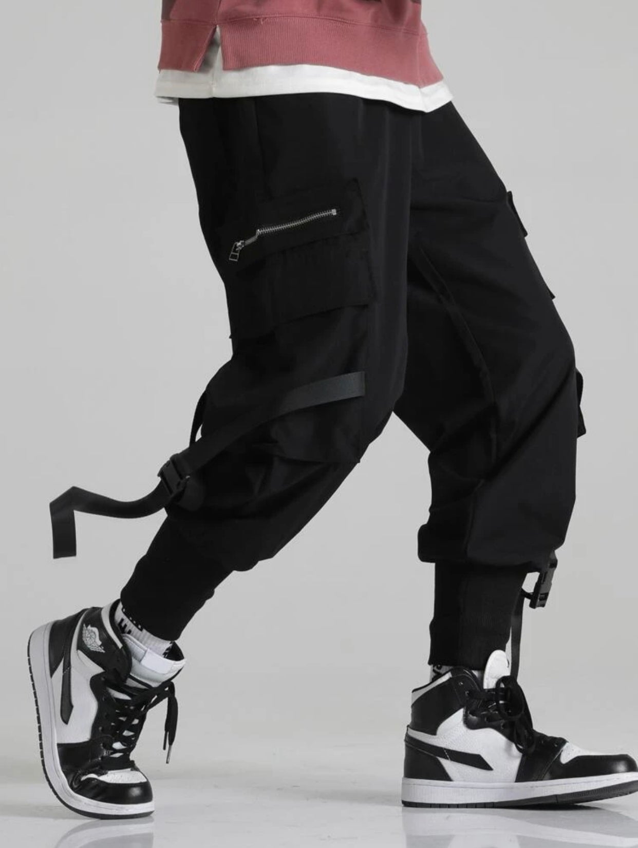Men Flap Pocket Buckle Cargo Pants