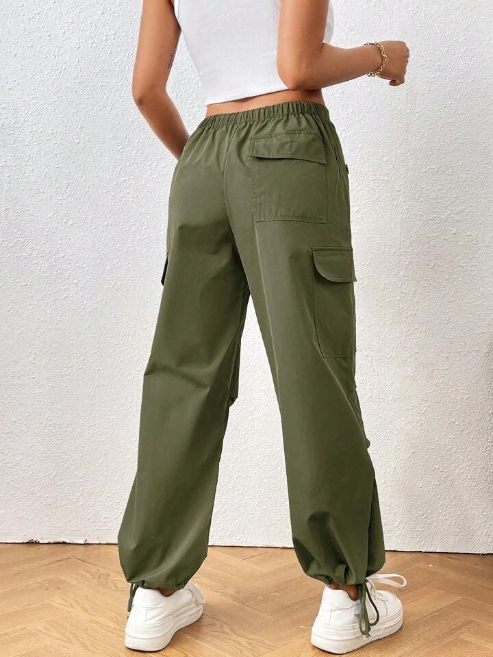 Flap pocket green cargo