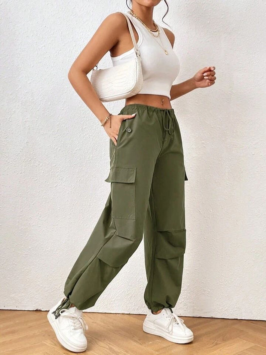 Flap pocket green cargo