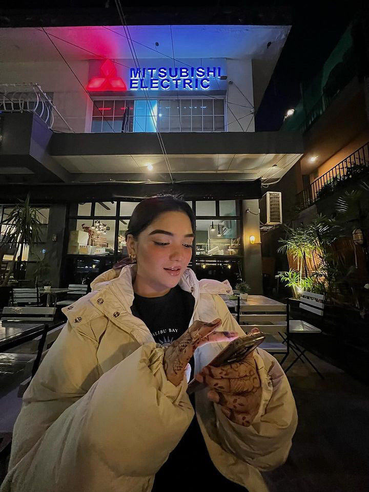 Beige Hooded Puffer Jacket