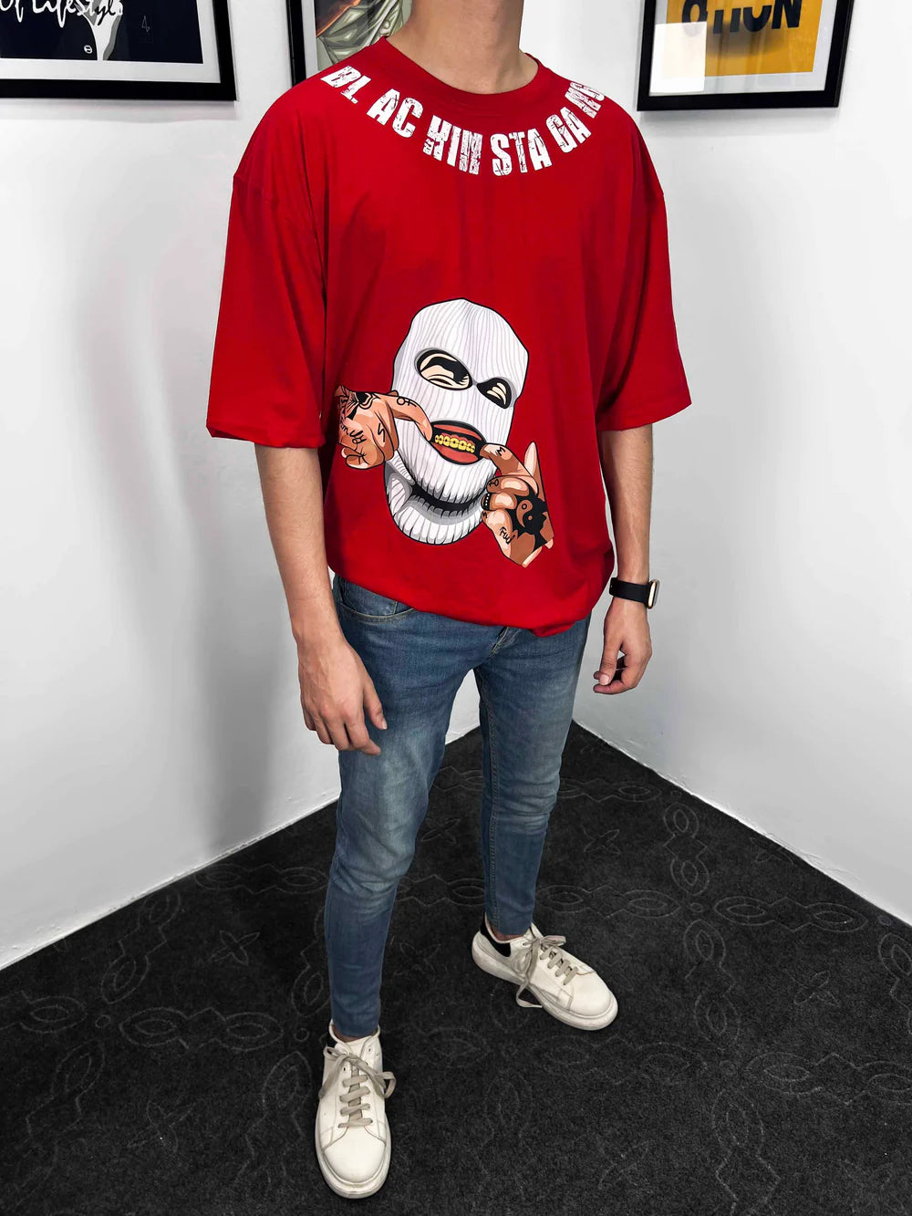 Maroon Insta Gang Oversized T-shirt