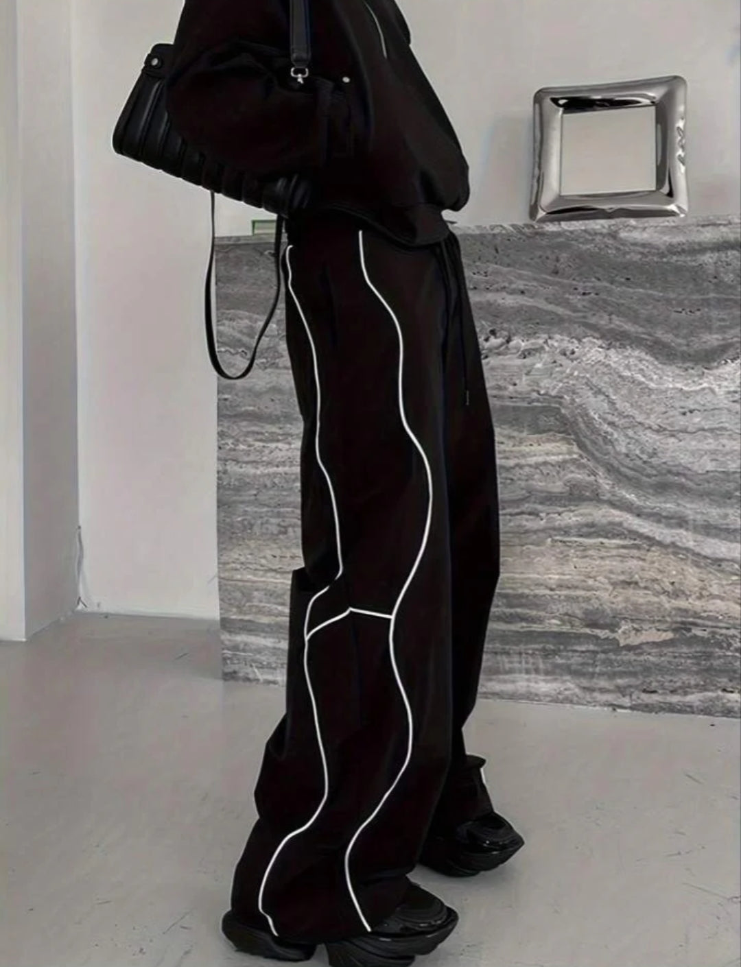 Reflective wide trouser