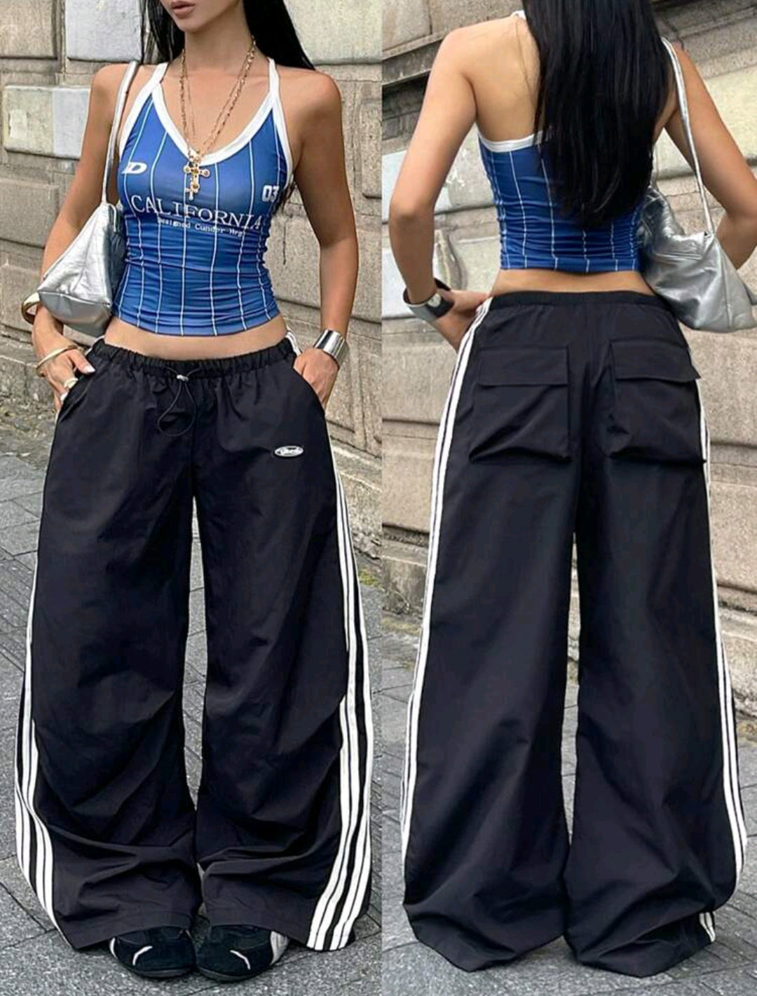 Striped Wide Leg Trouser