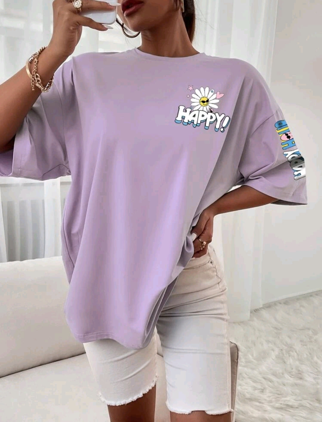 Cartoon Graphic Drop Shoulder Tee