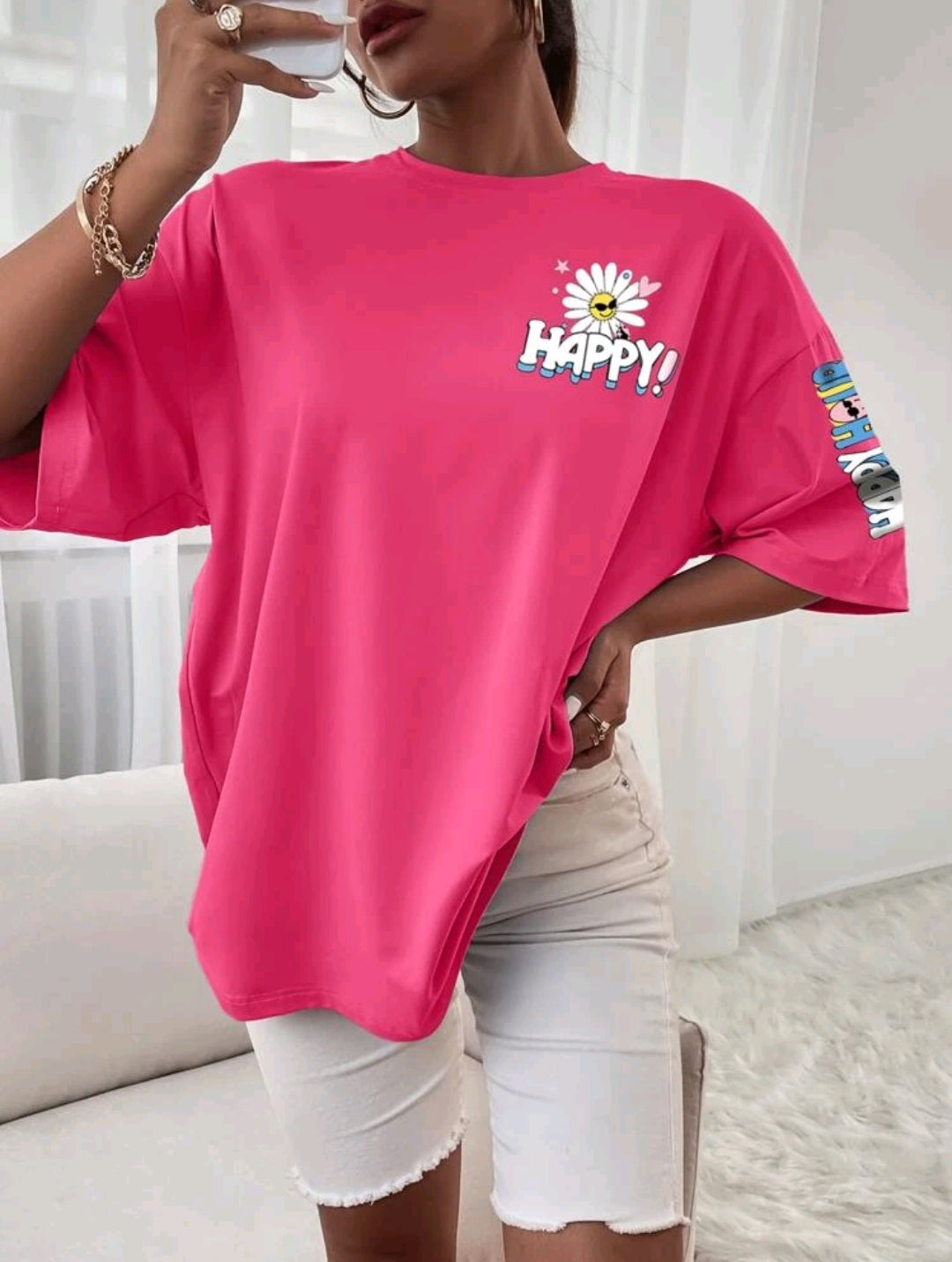 Cartoon Graphic Drop Shoulder Tee