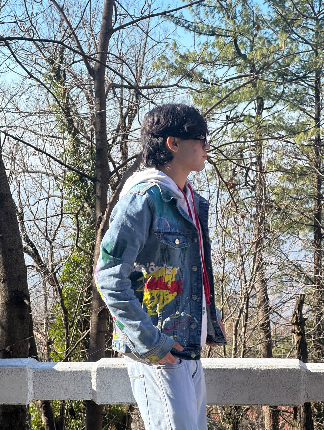 Hand painted graffiti Denim Jacket