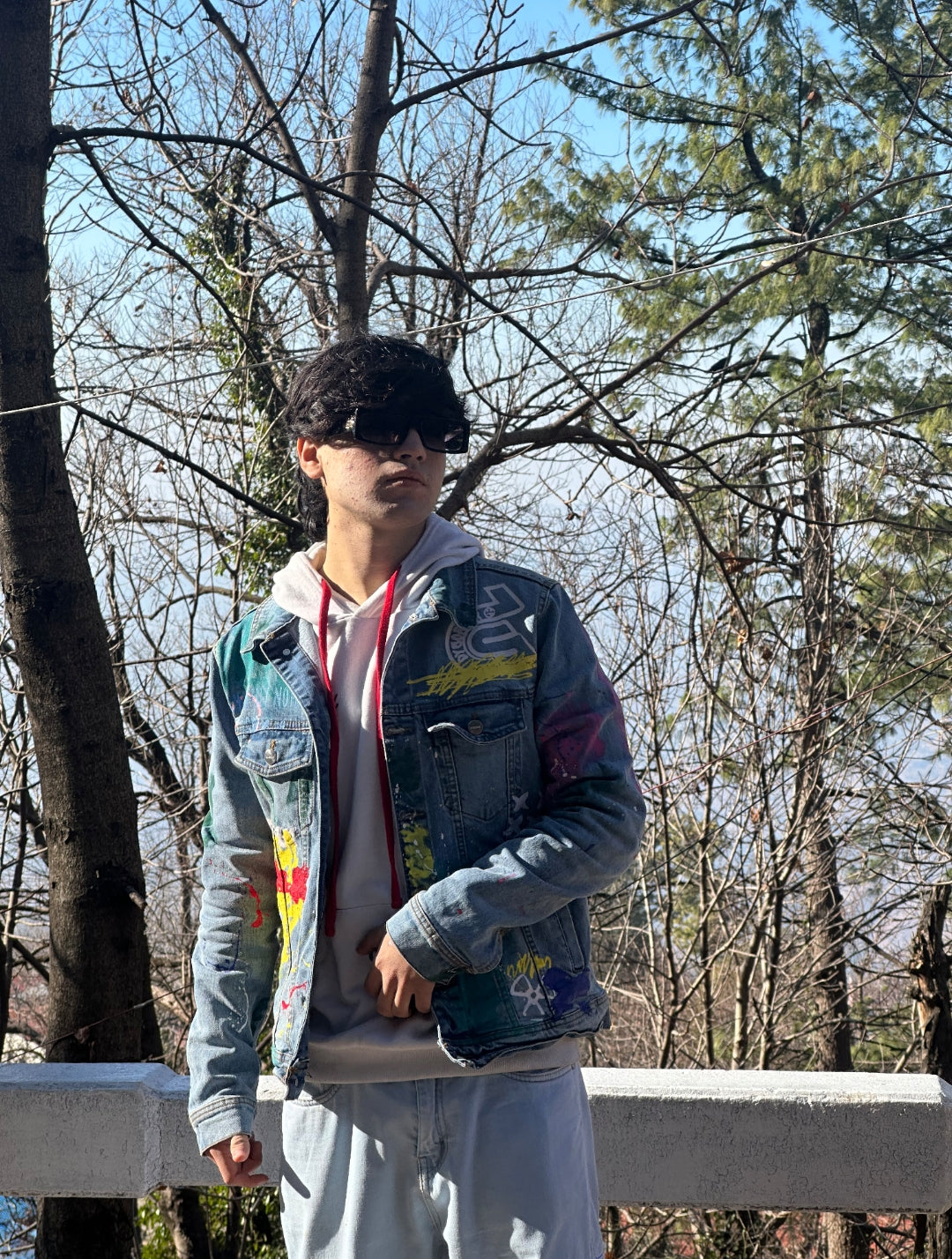 Hand painted graffiti Denim Jacket