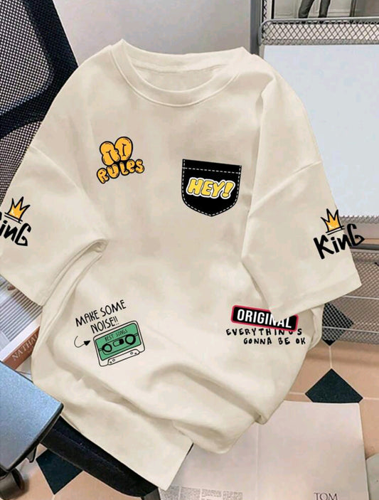 Drop Shoulder Graphic Tees