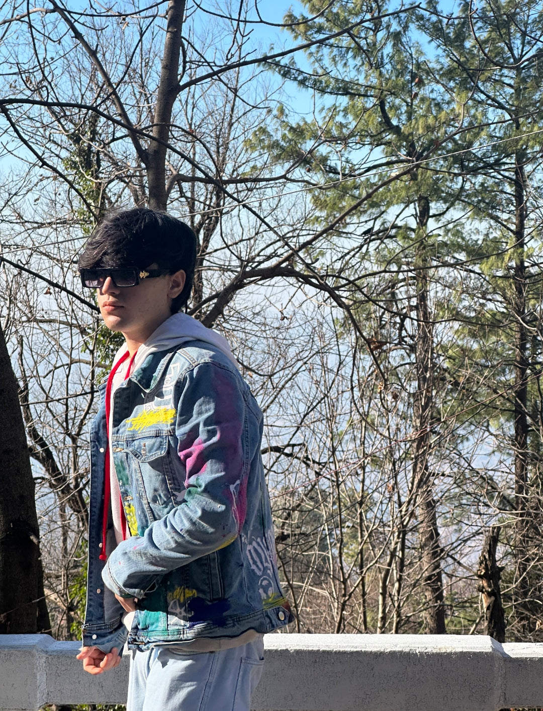 Hand painted graffiti Denim Jacket