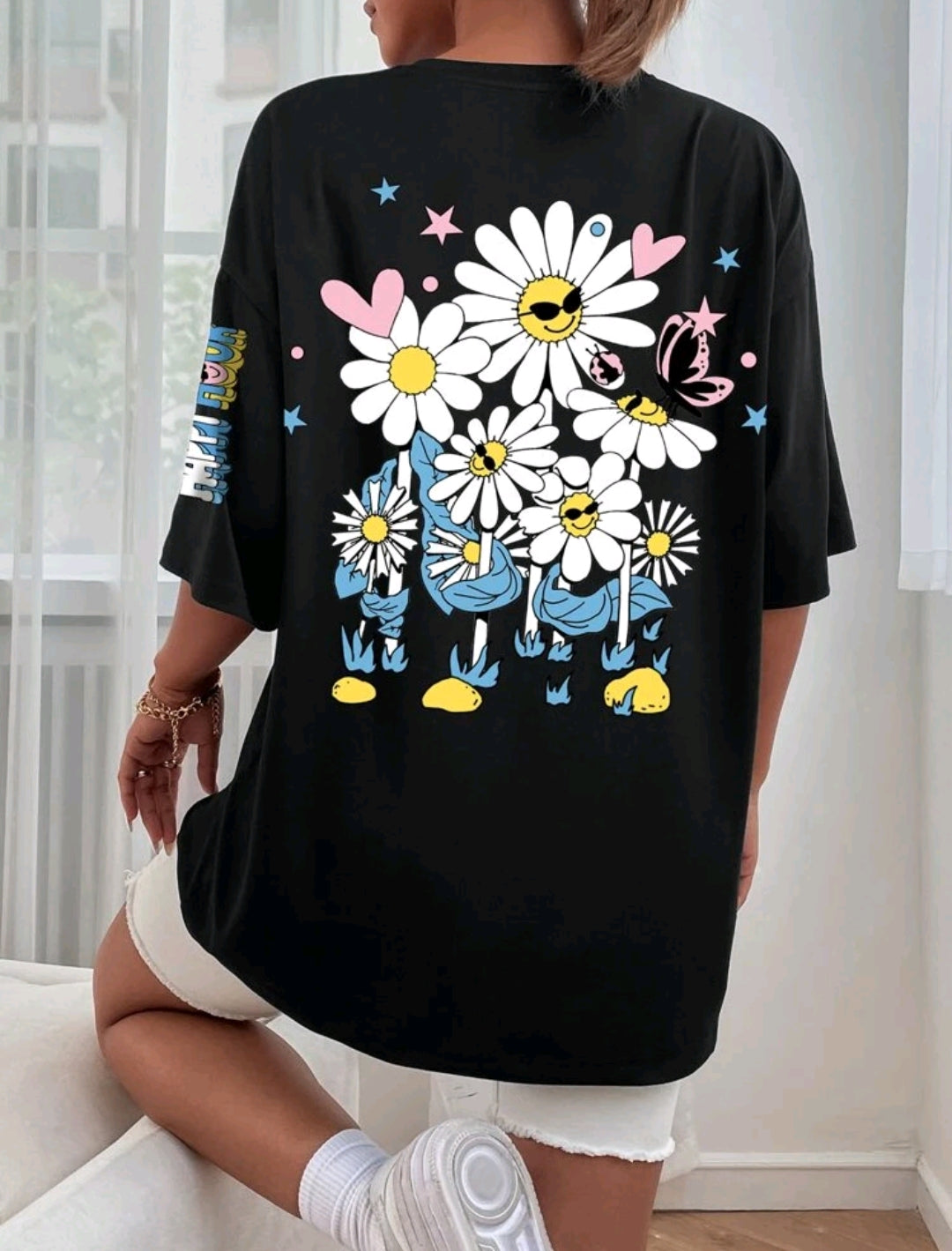 Cartoon Graphic Drop Shoulder Tee