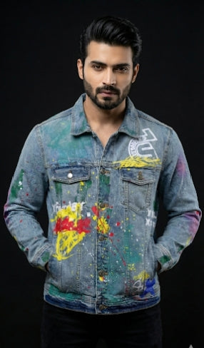 Hand painted graffiti Denim Jacket