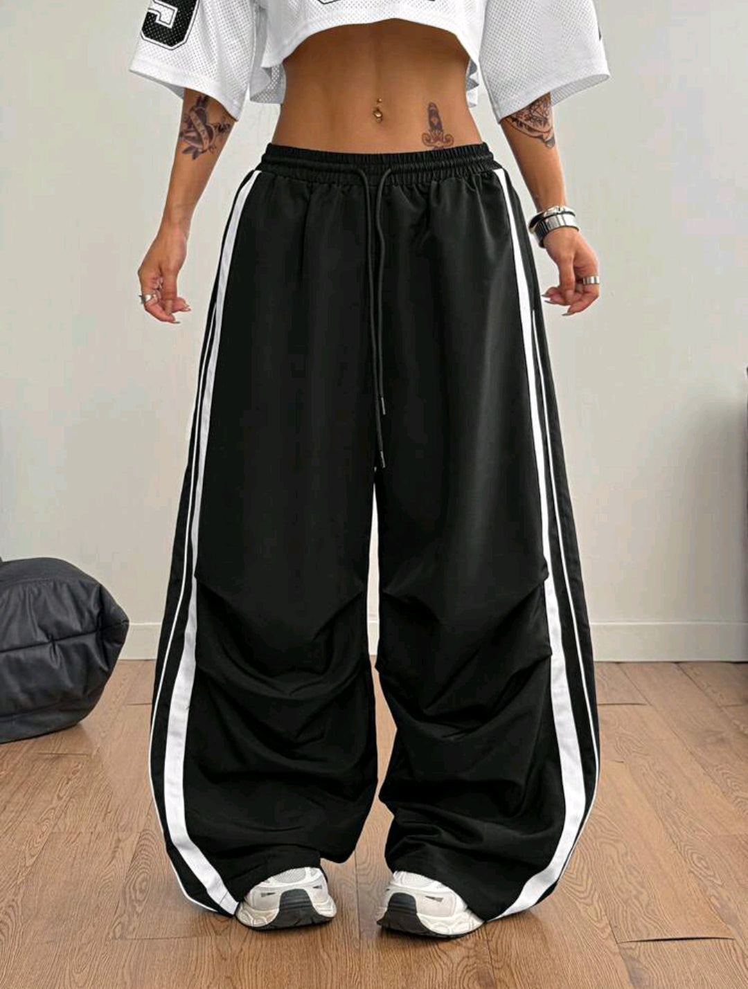 Striped Wide Leg Trouser