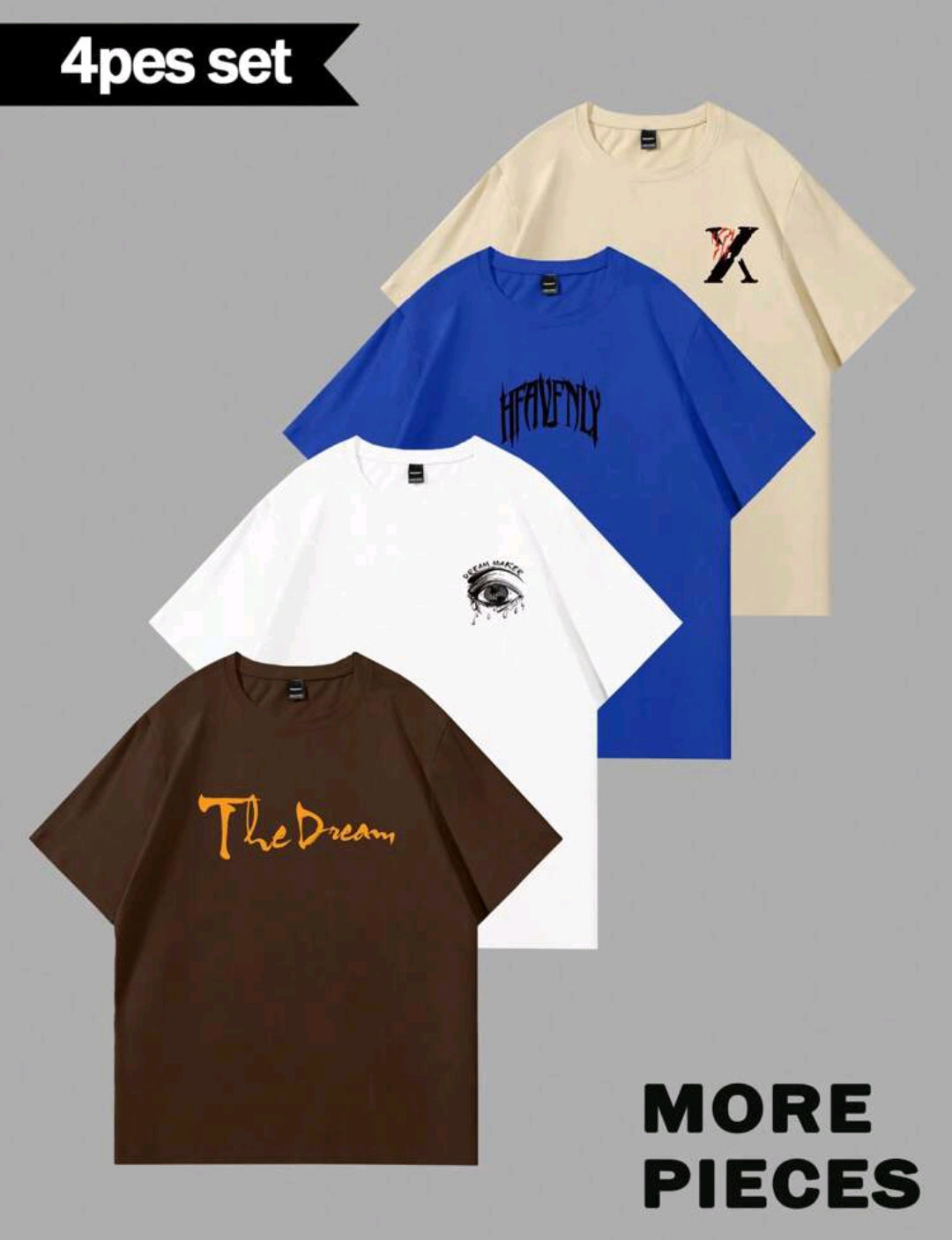 Pack of 4 Drop Shoulder Tees