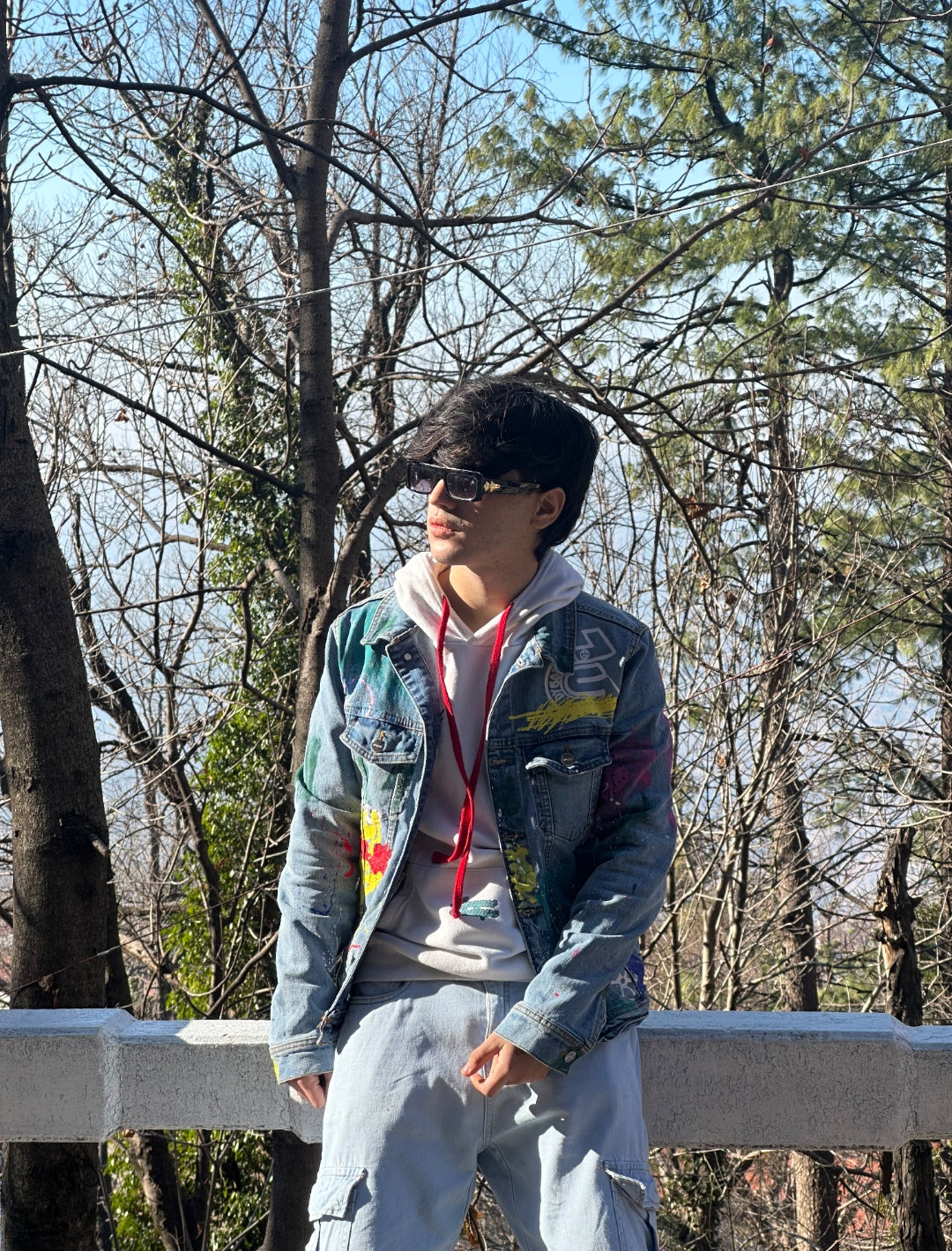 Hand painted graffiti Denim Jacket