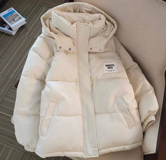Men's Hooded Puffer Jacket Beige