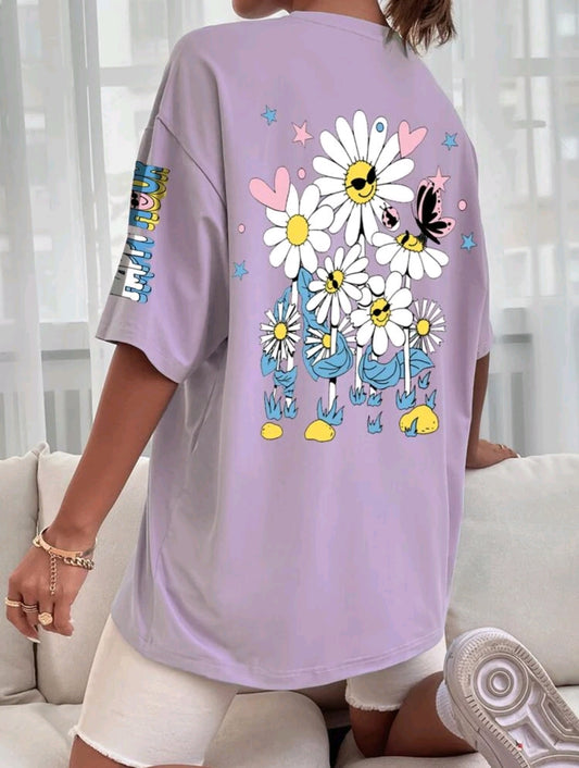 Cartoon Graphic Drop Shoulder Tee