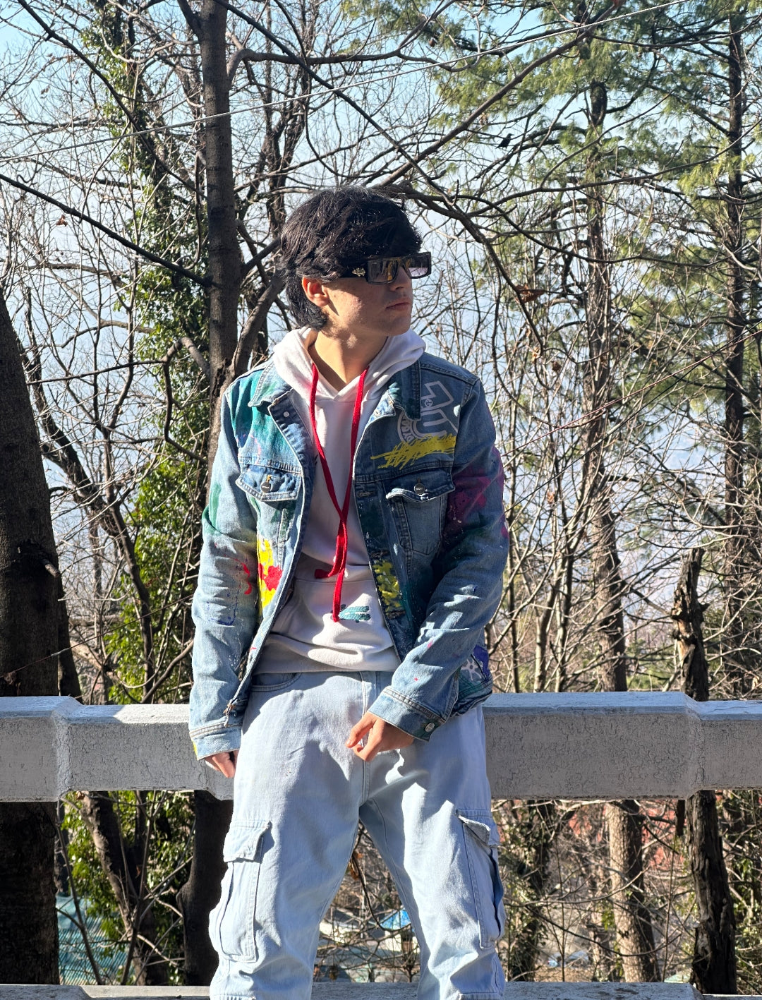 Hand painted graffiti Denim Jacket