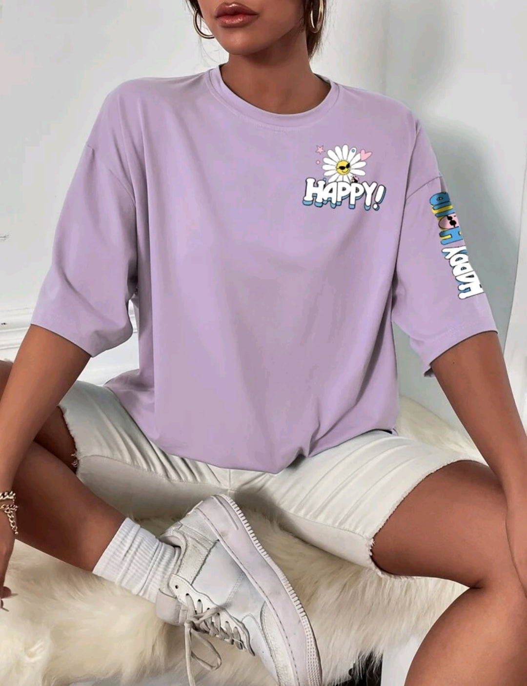 Cartoon Graphic Drop Shoulder Tee