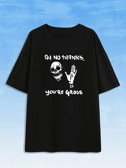 Skull Drop Shoulder  Graphic Tee