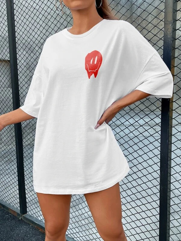 Cartoon Graphic Drop Shoulder Tee