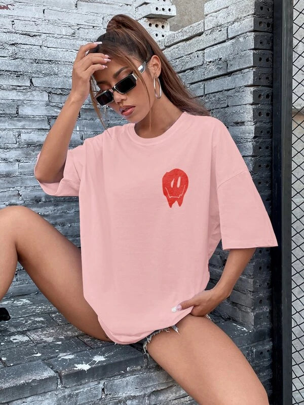 Cartoon Graphic Drop Shoulder Tee
