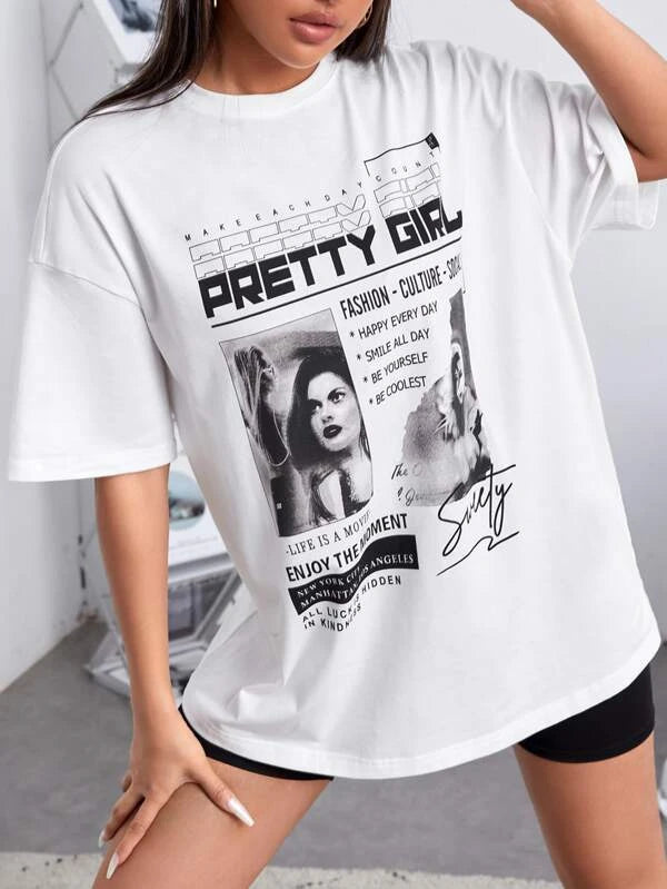 Drop Shoulder Graphic Tee