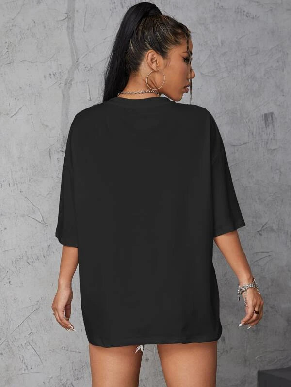 Skeleton Graphic Drop Shoulder Tee