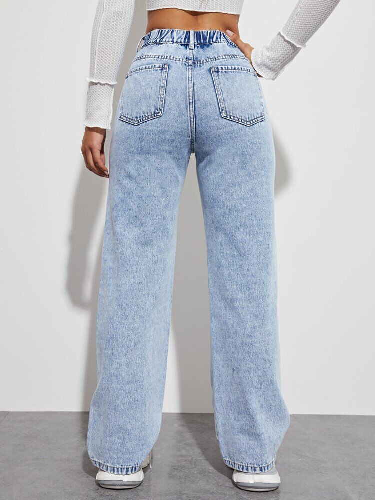 Graffitti Straight Lite Blue Jeans