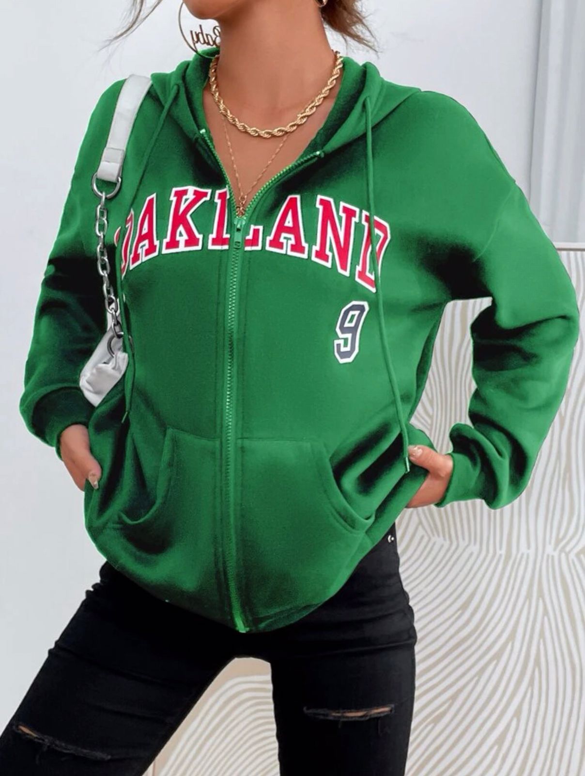 Zipper Letter Hoodie