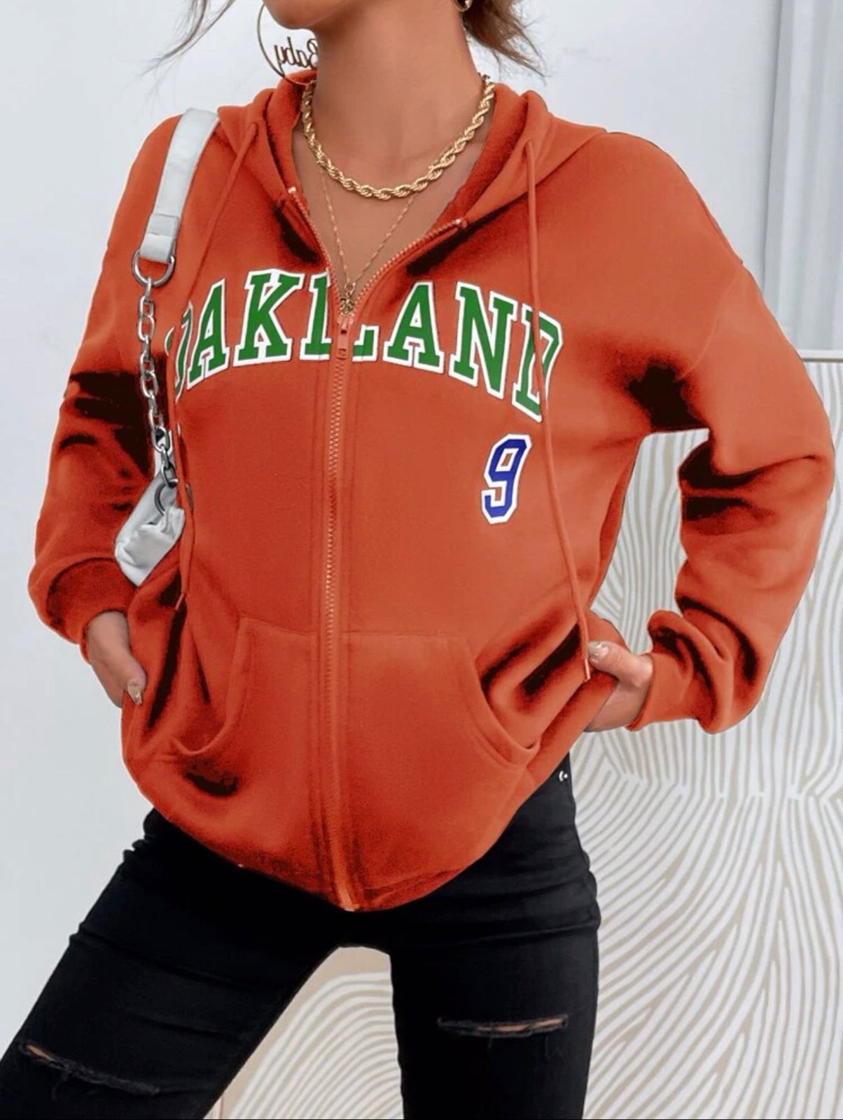 Zipper Letter Hoodie