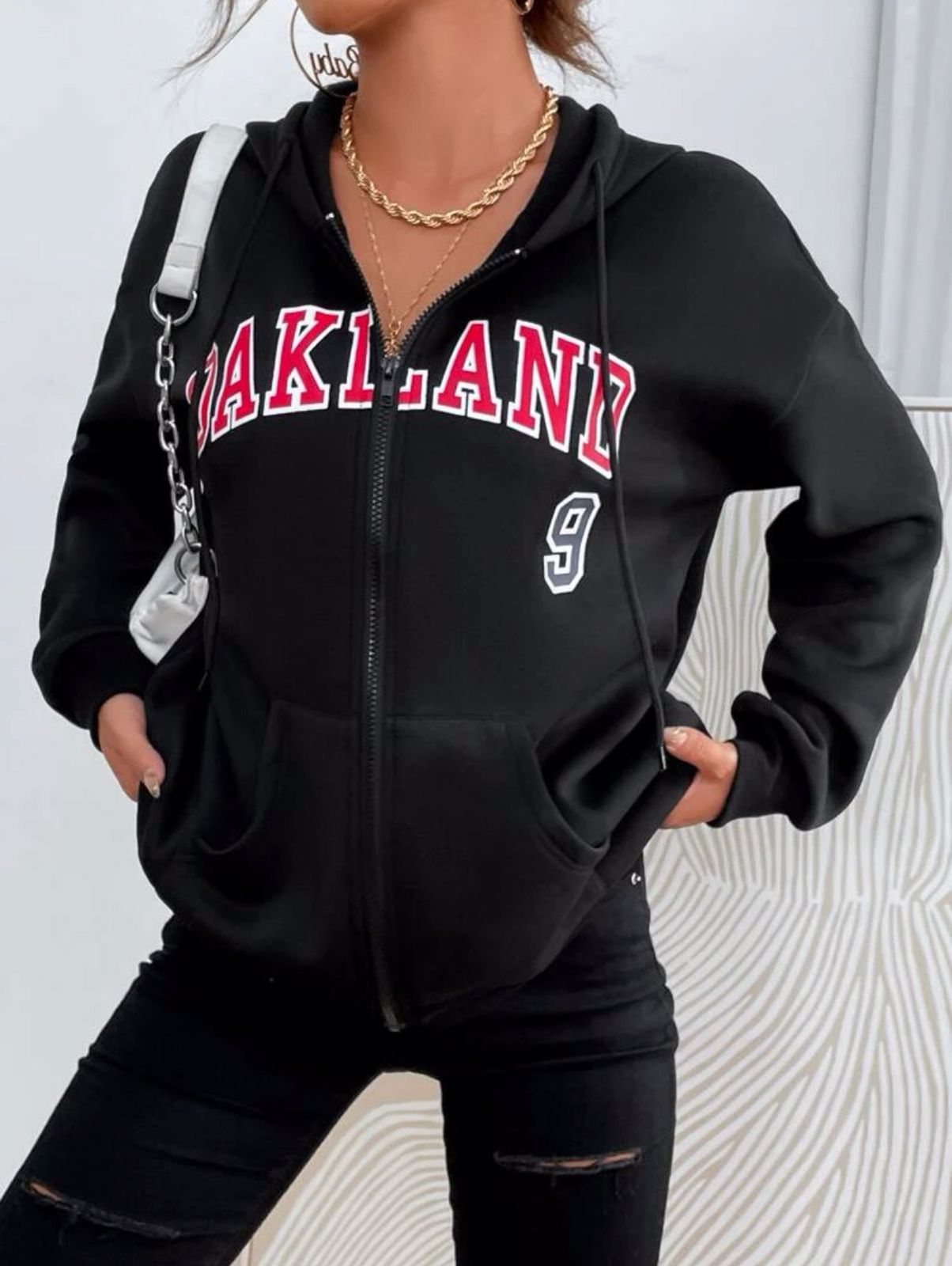 Zipper Letter Hoodie
