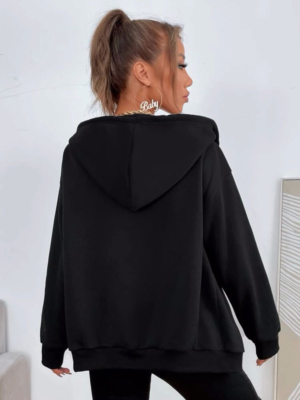 Zipper Letter Hoodie