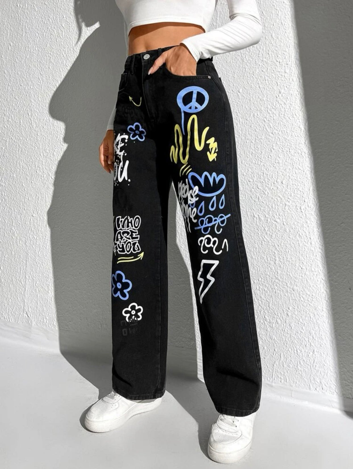Graphic Printed Jeans